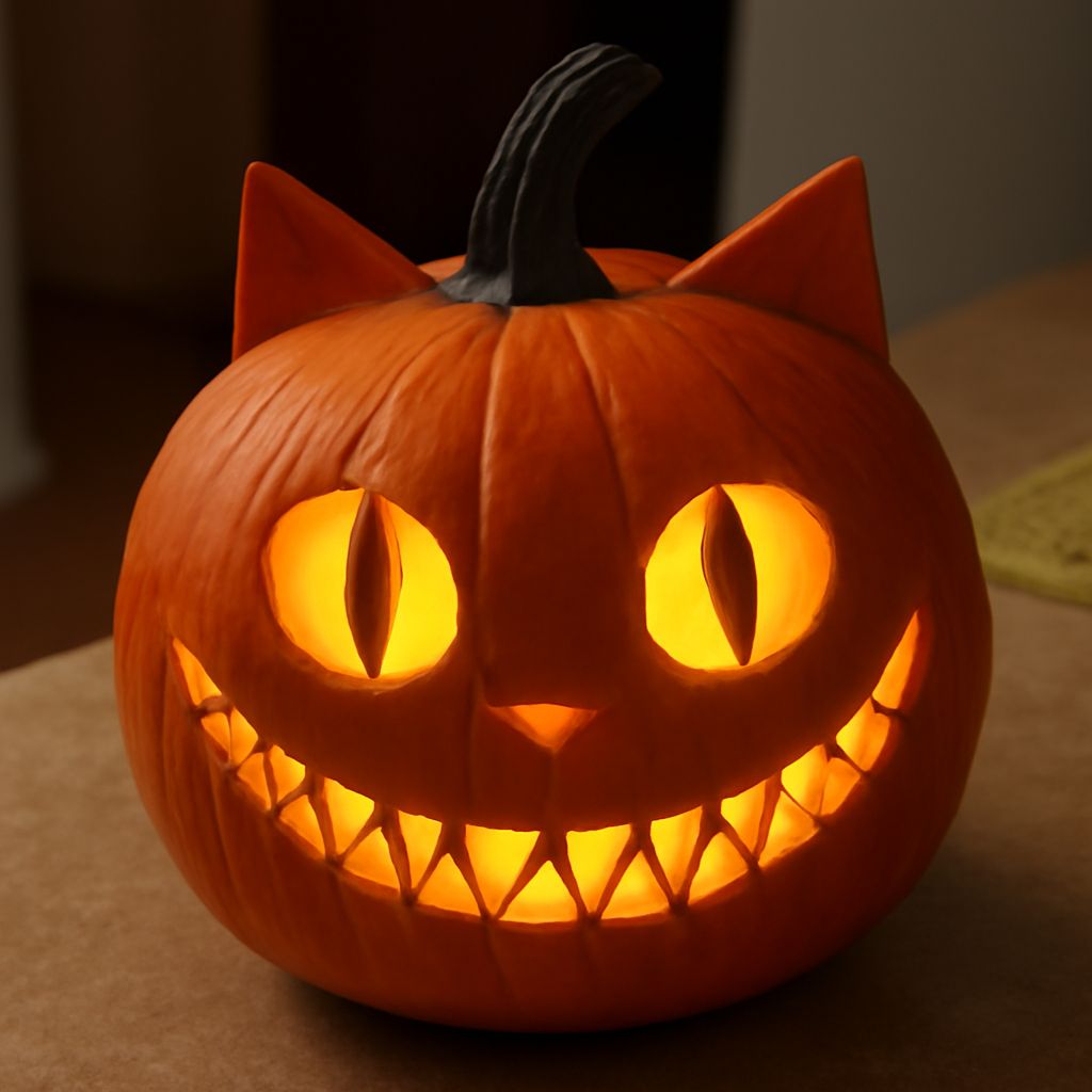 Cheshire Cat Pumpkin Ideas: Carving, Art, Eyes, and Cake Designs