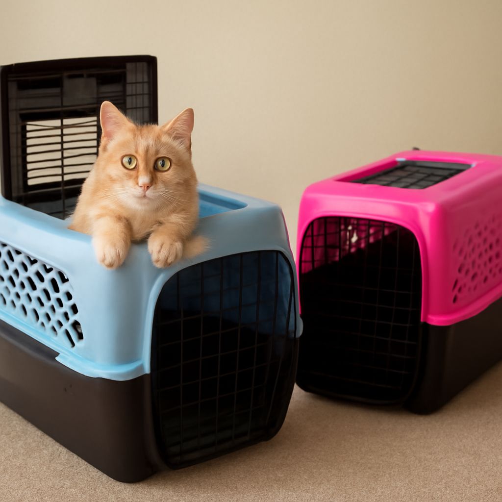 Hard cat carrier and top loading cat carrier options