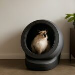Cat righting reflex with modular cat furniture and robot cat art
