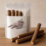 Silver vine sticks and grooming glove for cats