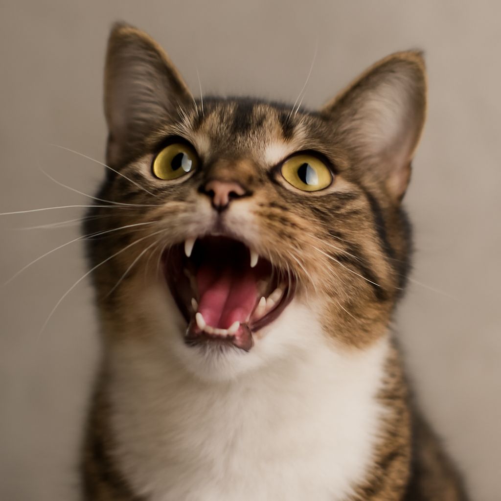 Illustration of various cat noises and kitty cat sounds